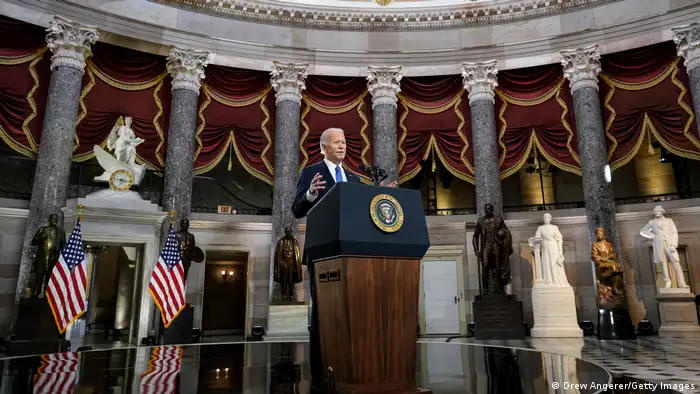 USA Washington | Jahrestag Sturm auf das Kapitol 2021 | Joe Biden, Präsident