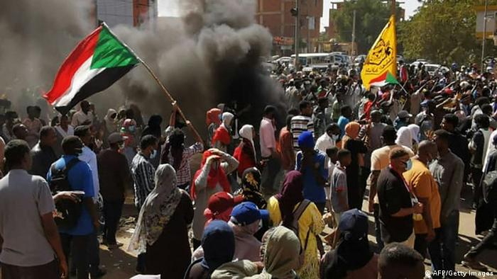 Sudanese protesters rallying against the military, take to the streets of the capital Khartoum