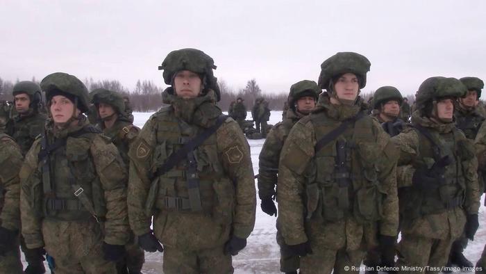 Russian soldiers in a snowy landscape