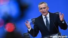 NATO Secretary General Jens Stoltenberg gestures as he talks during a press conference after the extraordinary meeting of NATO foreign ministers on Russia-Ukraine tensions at the NATO headquarters in Brussels, on January 7, 2022. - NATO chief Jens Stoltenberg warned on January 7, 2022 there remains a real risk of a fresh Russian invasion of Ukraine, as he insisted the US would not take decisions on European security without Europe at the table. (Photo by JOHN THYS / AFP)