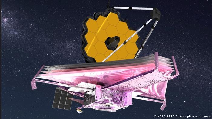 Ilustración del telescopio espacial James Webb.