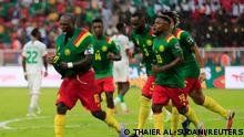 Soccer Football - Africa Cup of Nations - Group A - Cameroon v Burkina Faso - Olembe Stadium, Yaounde, Cameroon - January 9, 2022
Cameroon's Vincent Aboubakar celebrates scoring their second goal with teammates REUTERS/Thaier Al-Sudani