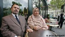 (FILES) In this file photo taken on September 24, 2004, Afghanistan's first female presidential candidate doctor Massouda Jalal poses with her husband Faizullah, in Paris. - A prominent Afghan university professor arrested by the Taliban authorities after openly criticising them on television was released on January 11, 2022, his daughter said. (Photo by Jack GUEZ / AFP)