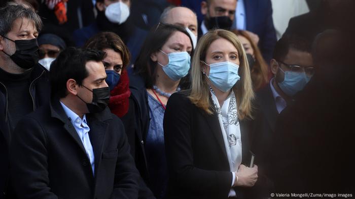 Roberta Metsola mourning her predecessor David Sassoli who died on January 11, 2022