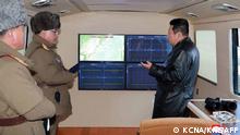 This picture taken on January 11, 2022 and released from North Korea's official Korean Central News Agency (KCNA) on January 12, 2022 shows North Korean leader Kim Jong Un (R) speaking with military officials during an observation of what state media says a hypersonic missile test-fire conducted by the Academy of Defence Science of the DPRK at an undisclosed location in North Korea. (Photo by various sources / AFP) / South Korea OUT / ---EDITORS NOTE--- RESTRICTED TO EDITORIAL USE - MANDATORY CREDIT AFP PHOTO/KCNA VIA KNS - NO MARKETING NO ADVERTISING CAMPAIGNS - DISTRIBUTED AS A SERVICE TO CLIENTS / THIS PICTURE WAS MADE AVAILABLE BY A THIRD PARTY. AFP CAN NOT INDEPENDENTLY VERIFY THE AUTHENTICITY, LOCATION, DATE AND CONTENT OF THIS IMAGE --- /