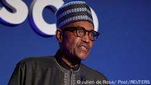 FILE PHOTO: Nigeria's President Muhammadu Buhari speaks during the 75th anniversary celebrations of the United Nations Educational, Scientific and Cultural Organization (UNESCO) at UNESCO headquarters in Paris, France, November 12, 2021. Julien de Rosa/ Pool via REUTERS/File Photo