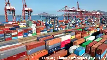 LIANYUNGANG, CHINA - JANUARY 11, 2022 - A view of cargo loading and unloading at the Port of Lianyungang, Lianyungang City, Jiangsu Province, China, January 11, 2022.