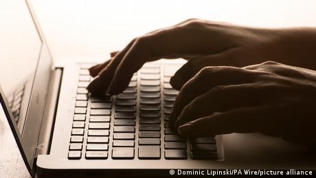  File photo of someone typing on a laptop keyboard
