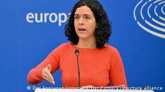 Pressekonferenz im Europäischen Parlament in Straßburg - Manon Aubry
