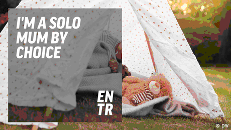 A tent, a teddy bear, the phrase I'm a solo mum by choice and the letters ENTR