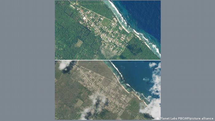 Satellitenaufnahme Tonga | Folgen Vulkanausbruch