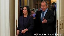 18.01.2022
Russian Foreign Minister Sergei Lavrov and German Foreign Minister Annalena Baerbock enter a hall during their meeting in Moscow, Russia January 18, 2022. REUTERS/Maxim Shemetov/Pool