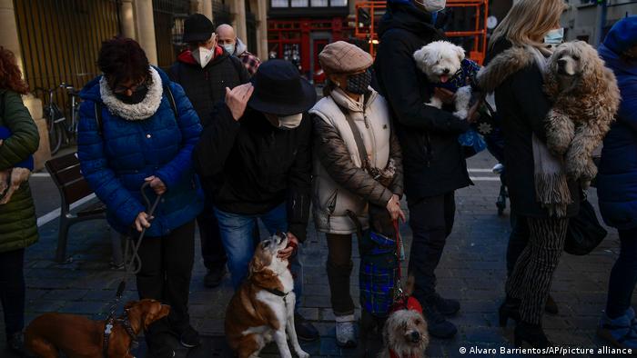 Pet owners wait to get their pets blessed 