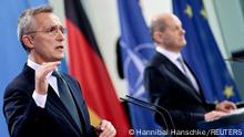 NATO Secretary General Jens Stoltenberg speaks during a news conference with German Chancellor Olaf Scholz after their talks at the Chancellery in Berlin, Germany, January 18, 2022. REUTERS/Hannibal Hanschke/Pool