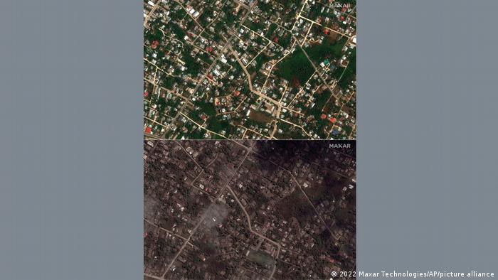 SatelliteNaufnahme Tonga |  Folgen Valknausbruch