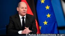 19.01.2022
German Chancellor Olaf Scholz delivers his speech for the Davos Agenda 2022, at the chancellery in Berlin, Germany, on January, 19, 2022. - The Davos Agenda, which takes place from Januaray 17 to 21, 2022, is an online edition of the annual Davos meeting of the World Economy Forum due to the coronavirus pandemic. (Photo by Markus Schreiber / POOL / AFP) (Photo by MARKUS SCHREIBER/POOL/AFP via Getty Images)