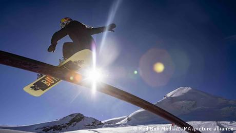 Snowboarder Anna Gasser at the Red Bull Performance camp in Saas fee, Switzerland