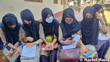 The issue is that these schoolgirls are not allowed in classrooms just because they wear hijab, for the last 20 days these girls have been sitting outside of classrooms in their school's premises. they are demanding that they should be allowed with their head scarf. the Muslim students at a government college in Karnataka's Udupi district. 