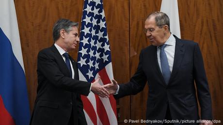 Antony Blinken y Serguei Lavrov en Ginebra. (21.01.2022).