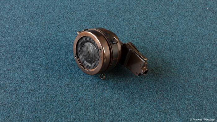Microphone Hitler allegedly spoke through, placed on table