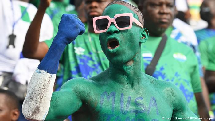 A Sierra Leone fan painted green in Limbe, Cameroon