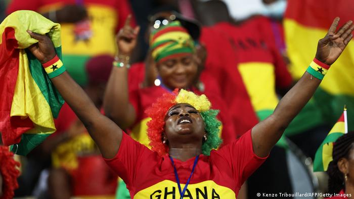 Enttäuschte Fans aus Ghana beim Afrika Cup 2022