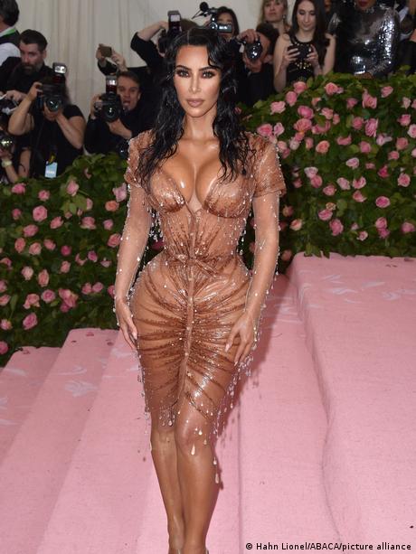 Kim Kardashian wearing the Mugler Drip dress