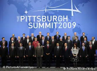 2009年9月出席20国集团峰会的代表合影