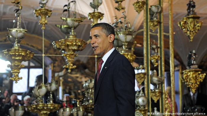 Barack Obama razgleda Grünes Gewölbe 5. 6. 2009.