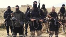 Nov. 19, 2015 - Raqqa, Syria - Islamic State of Iraq and the Levant propaganda photo showing masked militants in Syria