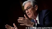 FILE PHOTO: U.S. Federal Reserve Board Chair Jerome Powell speaks during his re-nominations hearing of the Senate Banking, Housing and Urban Affairs Committee on Capitol Hill, in Washington, U.S., January 11, 2022. Brendan Smialowski/Pool via REUTERS//File Photo