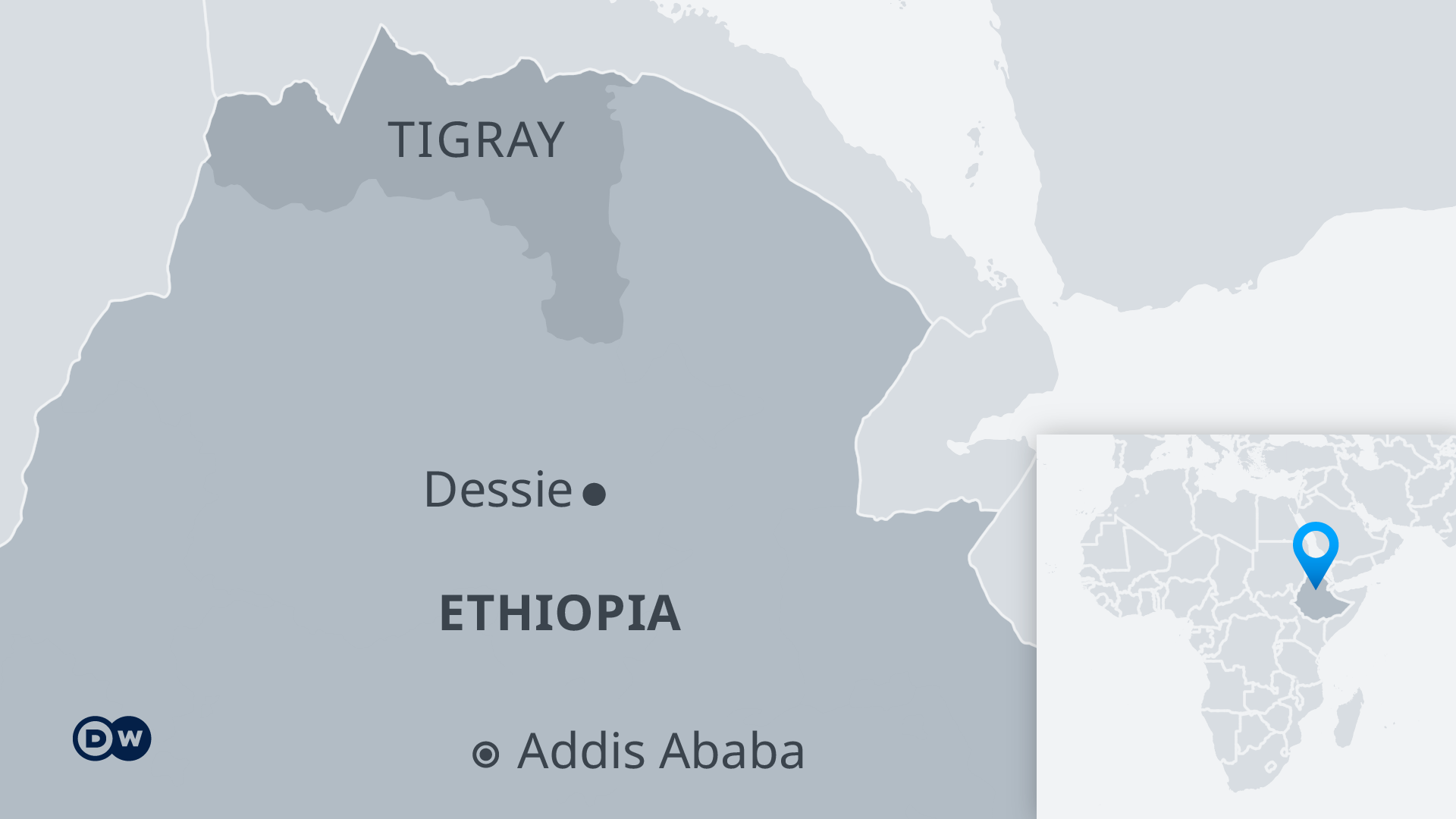 Map showing Tigray