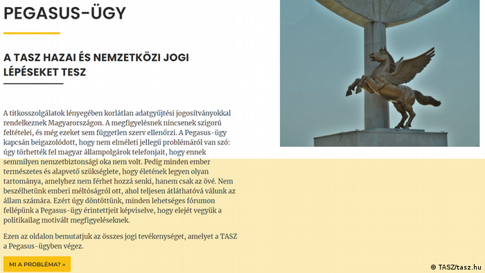 Screenshot der TASZ.hu Webseite 