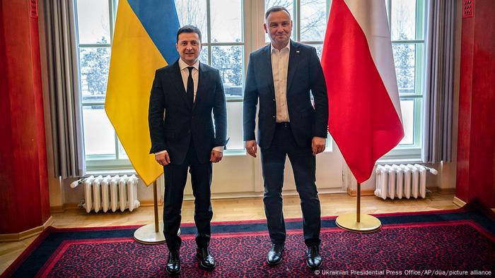 Die Präsidenten der Ukraine und Polens, Wolodymyr Selenskyj und Andrezej Duda Die Präsidenten der Ukraine und Polens, Wolodymyr Selenskyj und Andrezej Duda