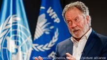World Food Program Executive Director David Beasley speaks during an interview with The Associated Press at the WFP headquarters in Rome, Tuesday, Nov. 2, 2021. The head of the U.N. food aid agency says the drought-stricken island nation of Madagascar is a ‘wake up call to what the world can expect in coming years due to calamities caused by climate change. (AP Photo/Domenico Stinellis)