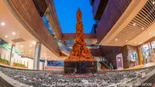 Hong Kong, China, 13 Dec 2021, The Pillar of Shame sculpture at Hong Kong University. (Photo by Marc Fernandes/NurPhoto)