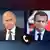 Putin and Macron with a telephone sign