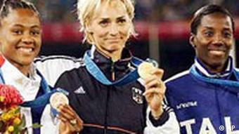 Heike Drechsler gewinnt Gold im Weitsprung bei den Olympischen Spielen in Barcelona 2000
