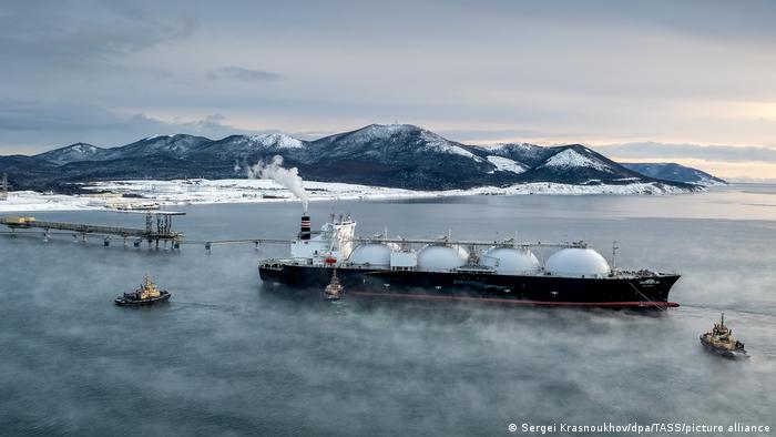 Liquefied gas tanker in Russia's Sakhalin Region, January 2022