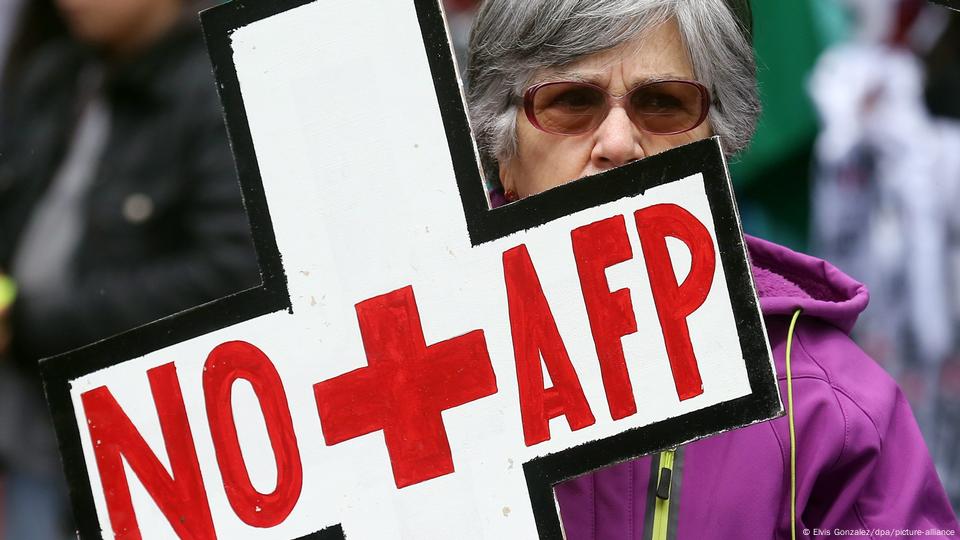 Manifestante en contra del sistema de AFP.