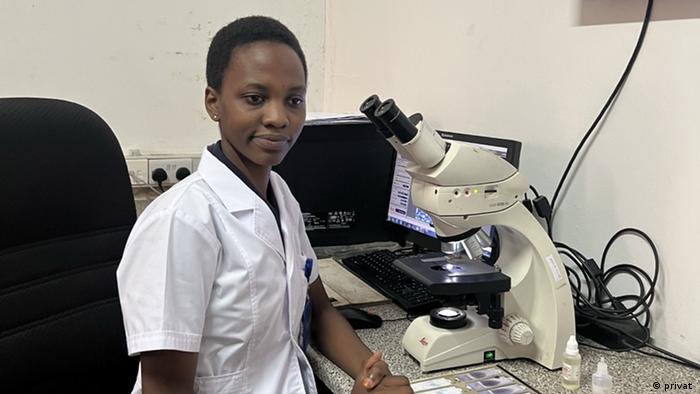 Tanzanian oncologist Lilian Gasper at work.