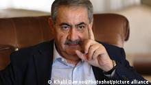 (170912) -- ERBIL, Sept. 12, 2017 () -- Former Iraqi Foreign Minister Hoshyar Zebari, a Kurd, receives an interview with in Erbil, Iraq, on Sept. 11, 2017. The semi-autonomous region of Kurdistan blamed Baghdad government of forcing the Kurdish region to resort to the option of referendum, asserting that the referendum will take place on the specified day. (/Khalil Dawood) (yy)