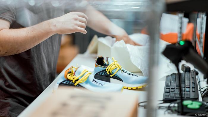 Shoes being registered at a StockX operation center in the Netherlands