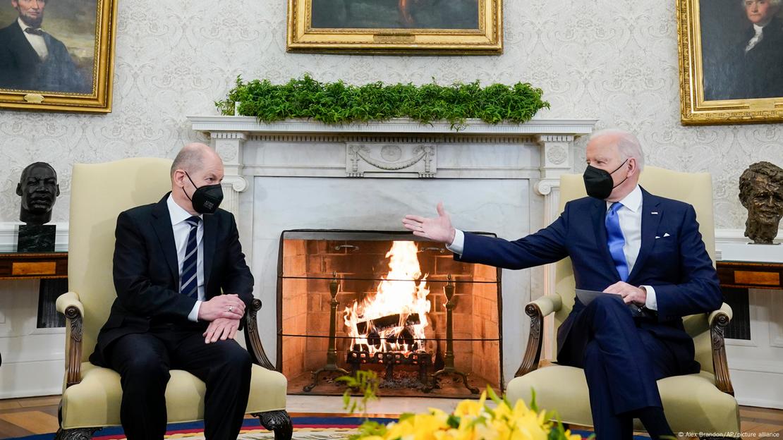 Olaf Scholz e Joe Biden na Casa Branca