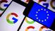 Λογότυπο της Google και η ευρωπαική σημαία σε κινητό