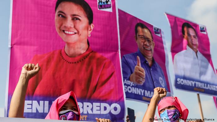 Posters of presidential hopeful Vice President Leni Robredo