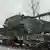 A Russian tank is being transported ahead of military drills between Russia and Belarus