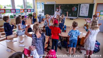 Primary school children during class