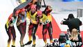Peking Olympische Winterspiele l Rennrodel-Staffel im Yanqing , Deutsches Team Jubel