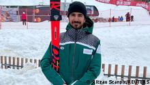 A Saudi alpine skier Fayik Abdi poses for a picture during a training in Kolasin, Montenegro in November 2021, in this photo provided by Fayik Abdi on January 29, 2022. Picture taken November 2021. Fayik Abdi/Handout via REUTERS ATTENTION EDITORS - THIS PICTURE WAS PROVIDED BY A THIRD PARTY. Ritzau Scanpix/via REUTERS ATTENTION EDITORS - THIS IMAGE WAS PROVIDED BY A THIRD PARTY. DENMARK OUT. NO COMMERCIAL OR EDITORIAL SALES IN DENMARK.